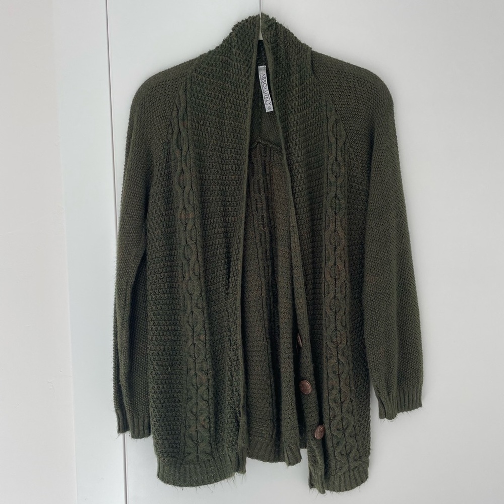 Green cardigan